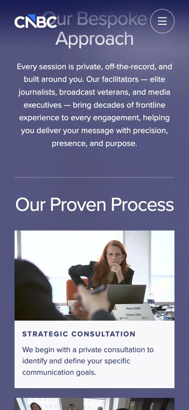 Mobile microsite showing the training process